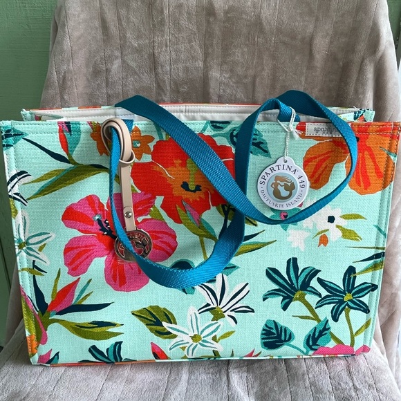 SPARTINA 449 MORELAND MARKET TOTE & COSMETIC BAG SET NEW W/ TAGS - Picture 12 of 15